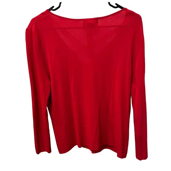 Studio V By Versailles Womens Red Sweater V Neck Size L - Picture 2 of 8
